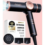 Ella Bella professional ionic hair dryer matte black and rose gold front view