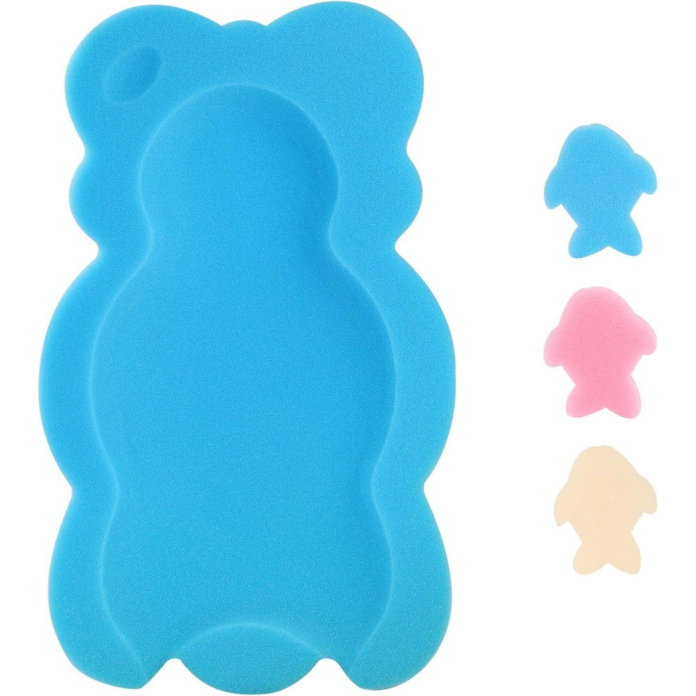 Kecuco baby bath cushion blue sponge mat front view