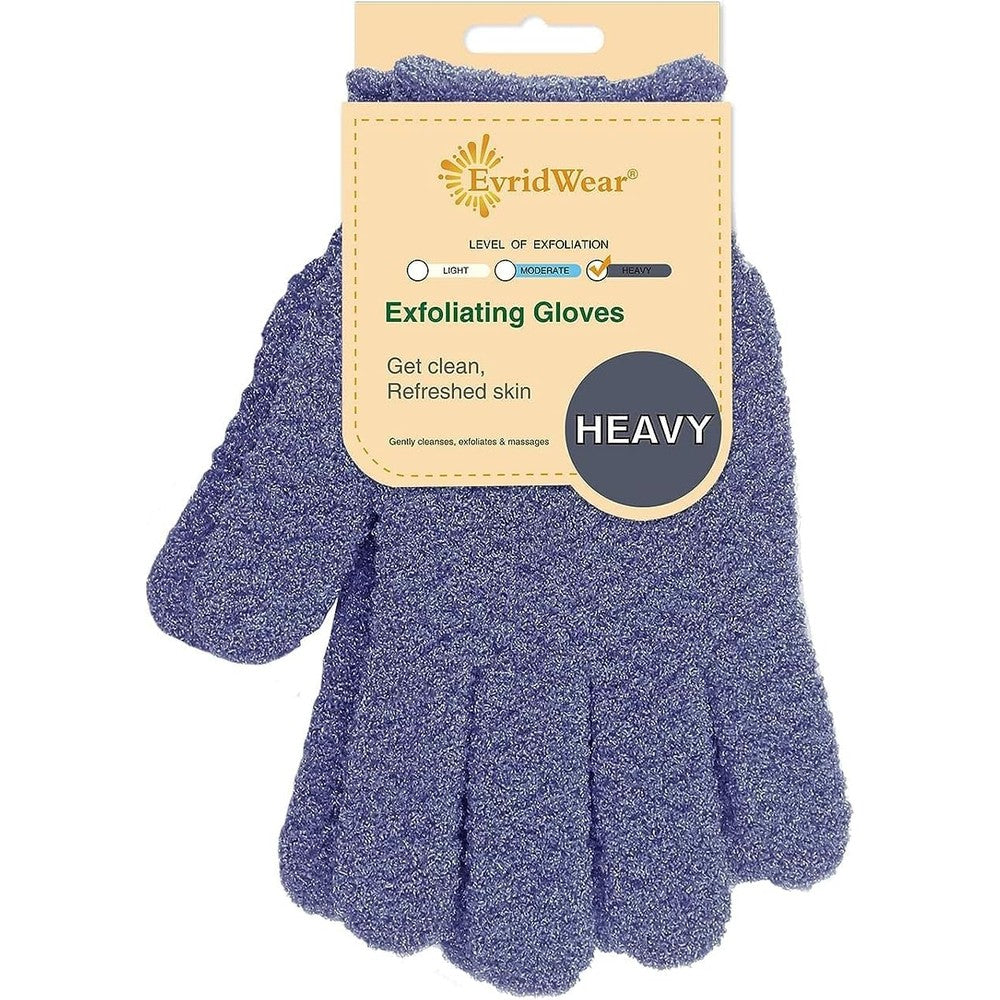 Evridwear exfoliating dual texture bath gloves front view