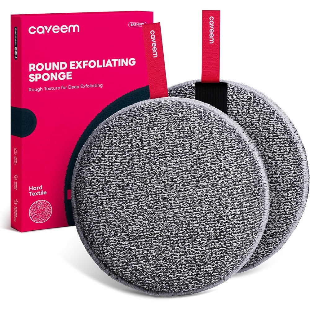 Caveem exfoliating body scrubber 2 pack front view