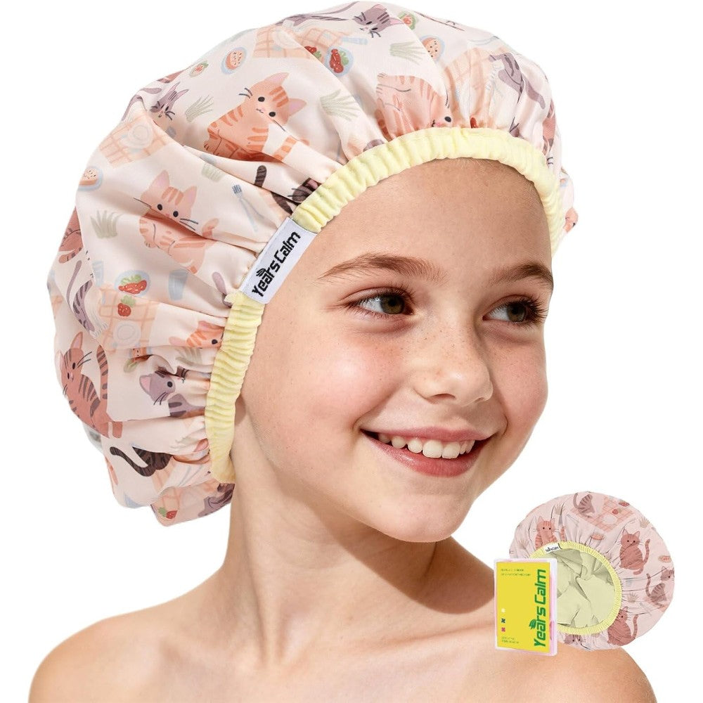 Years Calm kids waterproof shower cap front view