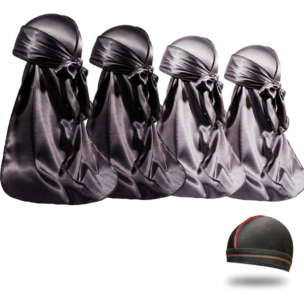 ForceWave 4PCS Silky Durags set with wave cap front view