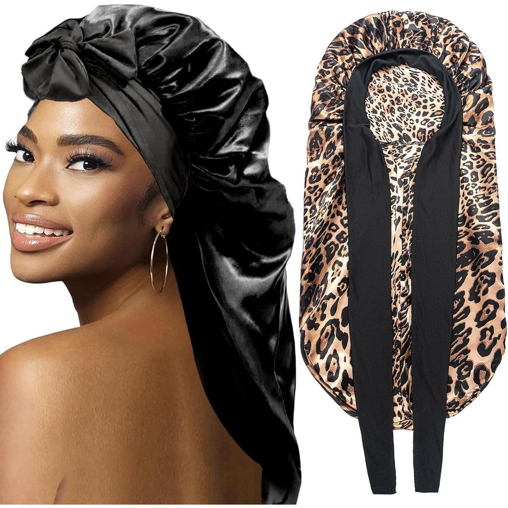 Wozutunt 2Pcs Long Satin Braid Bonnet front view