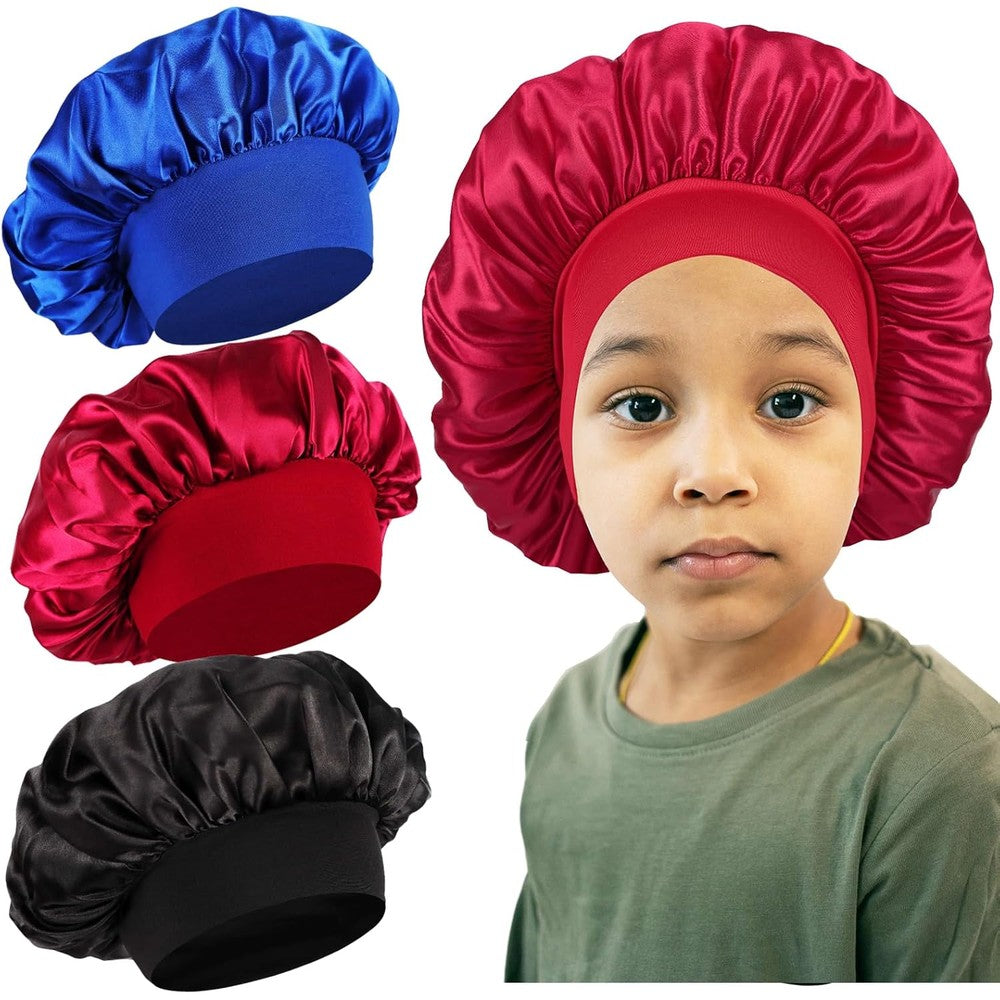 Himoswis kids satin bonnet 3 pack front view