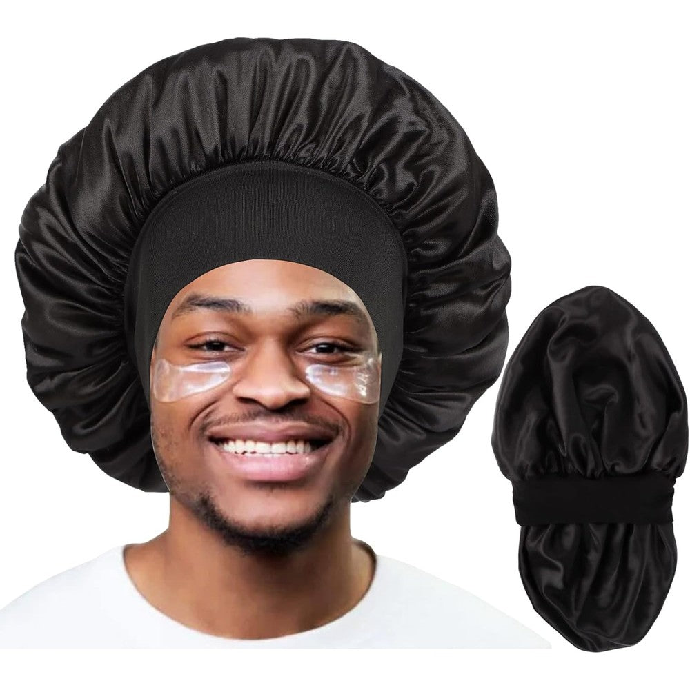 Himoswis Double Layer Satin Bonnet front view for hair protection