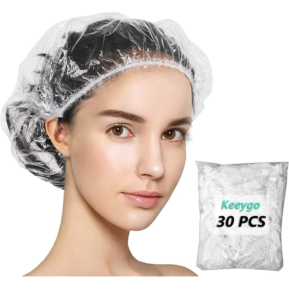 Keeygo disposable shower caps front packaging view