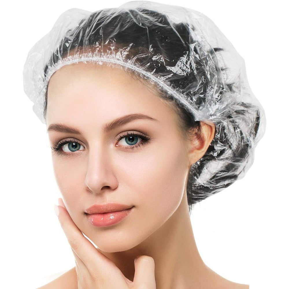 Auban disposable shower caps 50 count pack front view