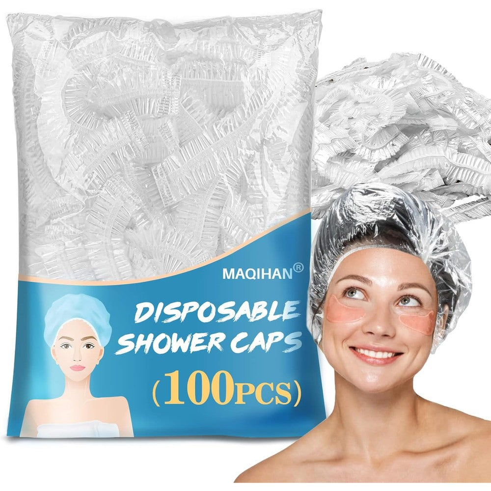Maqihan 100 disposable shower caps pack front view