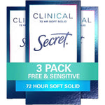 Secret Clinical Strength Soft Solid Free and Sensitive packaging front view