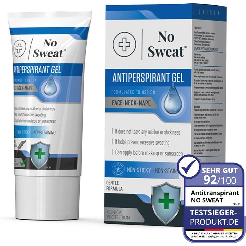 No Sweat Antiperspirant Gel 50 Milliliters front view packaging