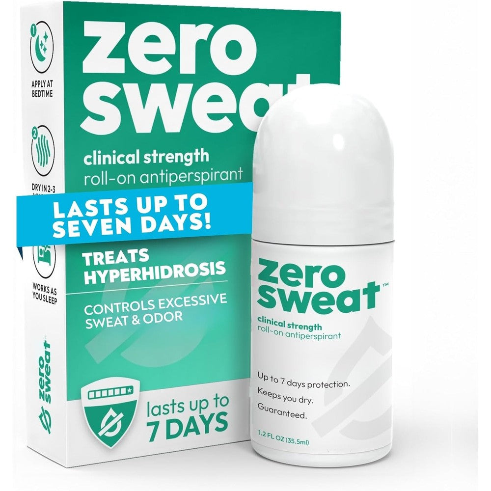 ZeroSweat Antiperspirant Deodorant front view clinical strength hyperhidrosis treatment bottle