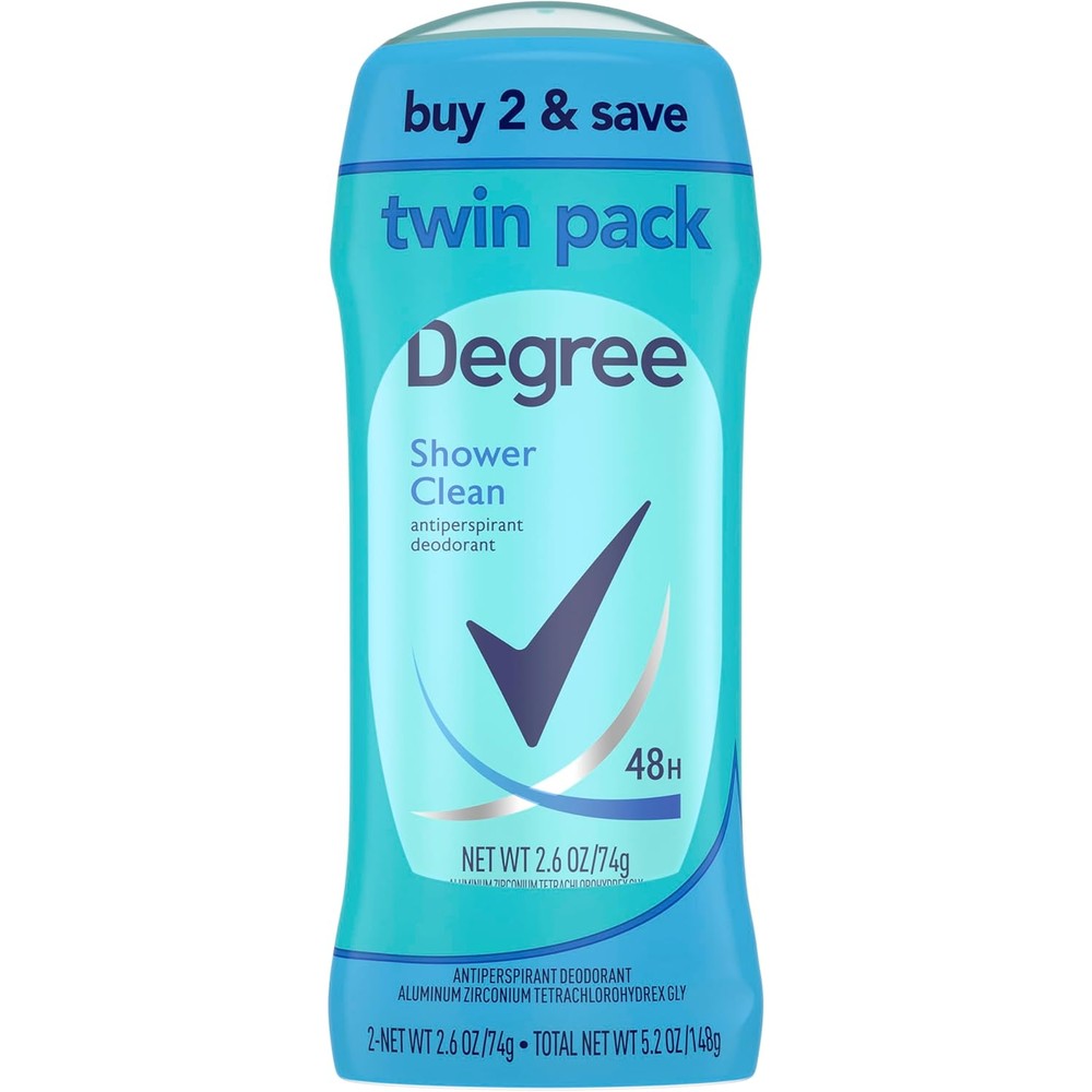 Degree Women Invisible Solid Antiperspirant Deodorant Twin Pack front view showing the product packaging.