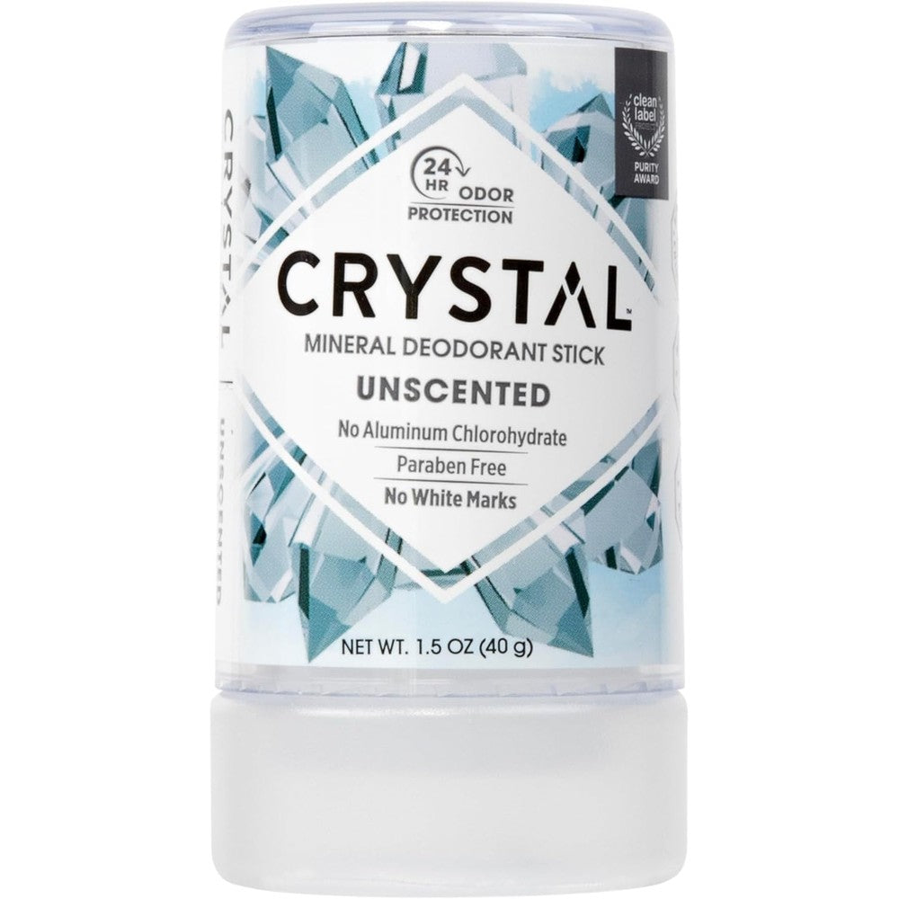 CRYSTAL Deodorant mineral deodorant stick 1.5 Ounce front view packaging natural stone
