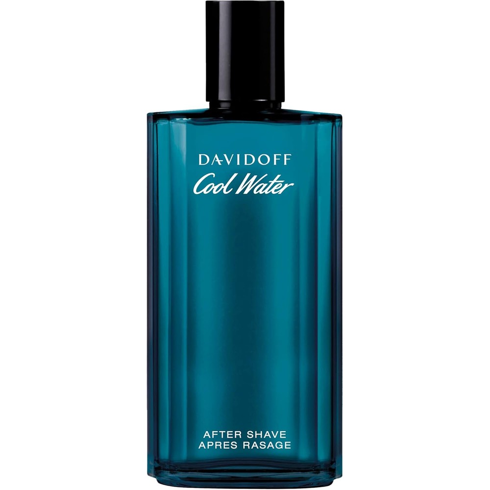 Davidoff Cool Water Aftershave Splash for Men 4.2 fluid ounce front view showing authentic marine packaging.