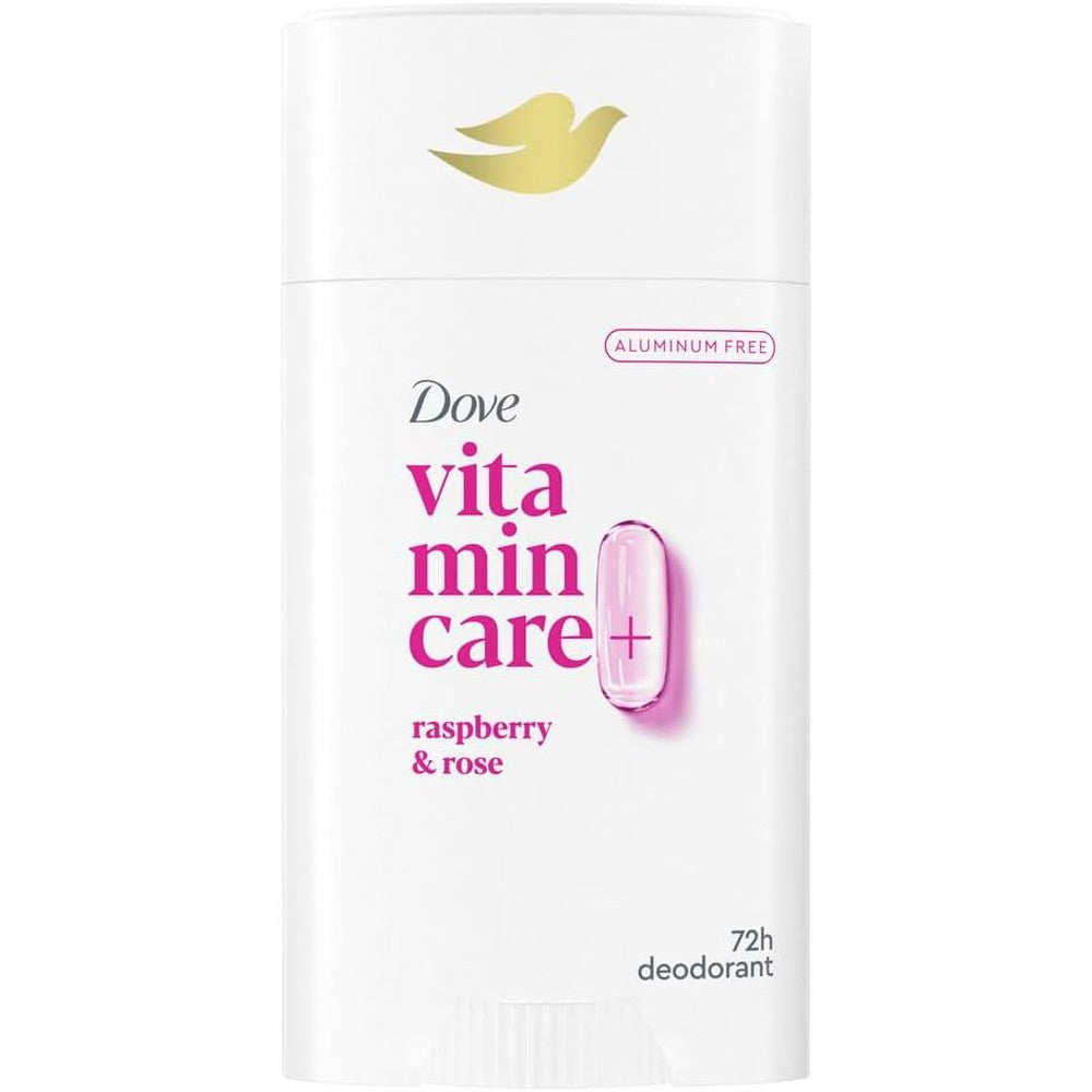 Dove VitaminCare+ Aluminum Free Deodorant Stick Raspberry and Rose front view