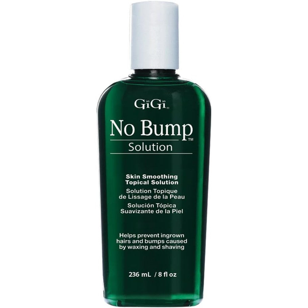 GiGi No Bump Solution 8 fluid ounce front view bottle for ingrown hair treatment