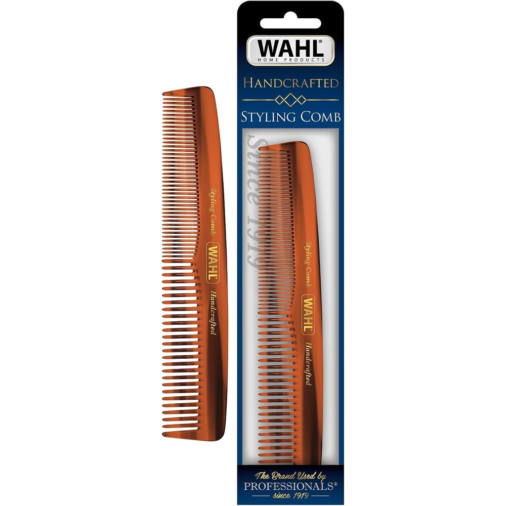 Wahl handcrafted beard and hair styling comb model 3328 front view