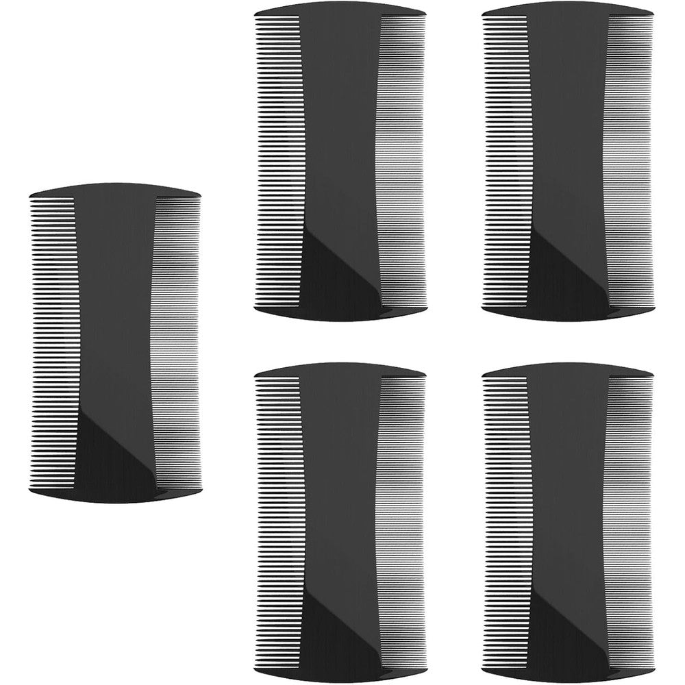 Kootinn double sided pocket comb set front view showing five black grooming tools