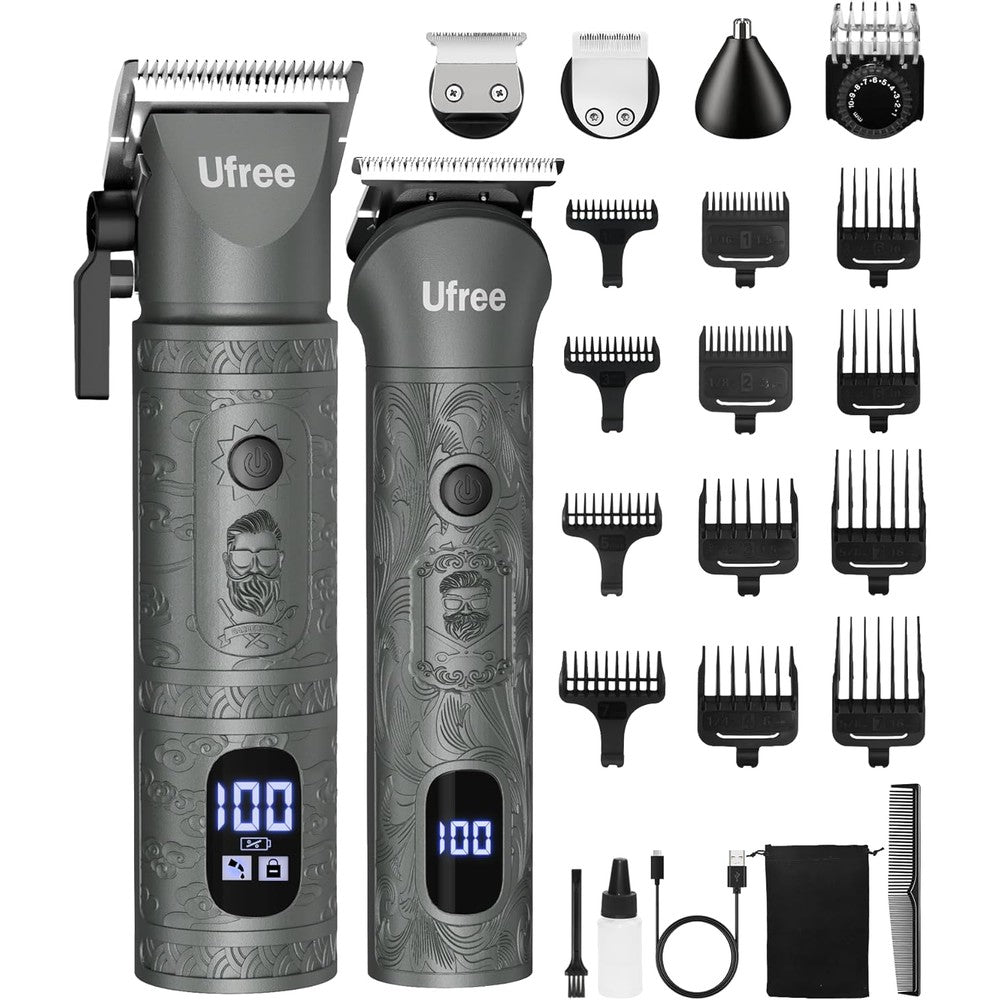 Ufree professional cordless beard trimmer and hair clipper set