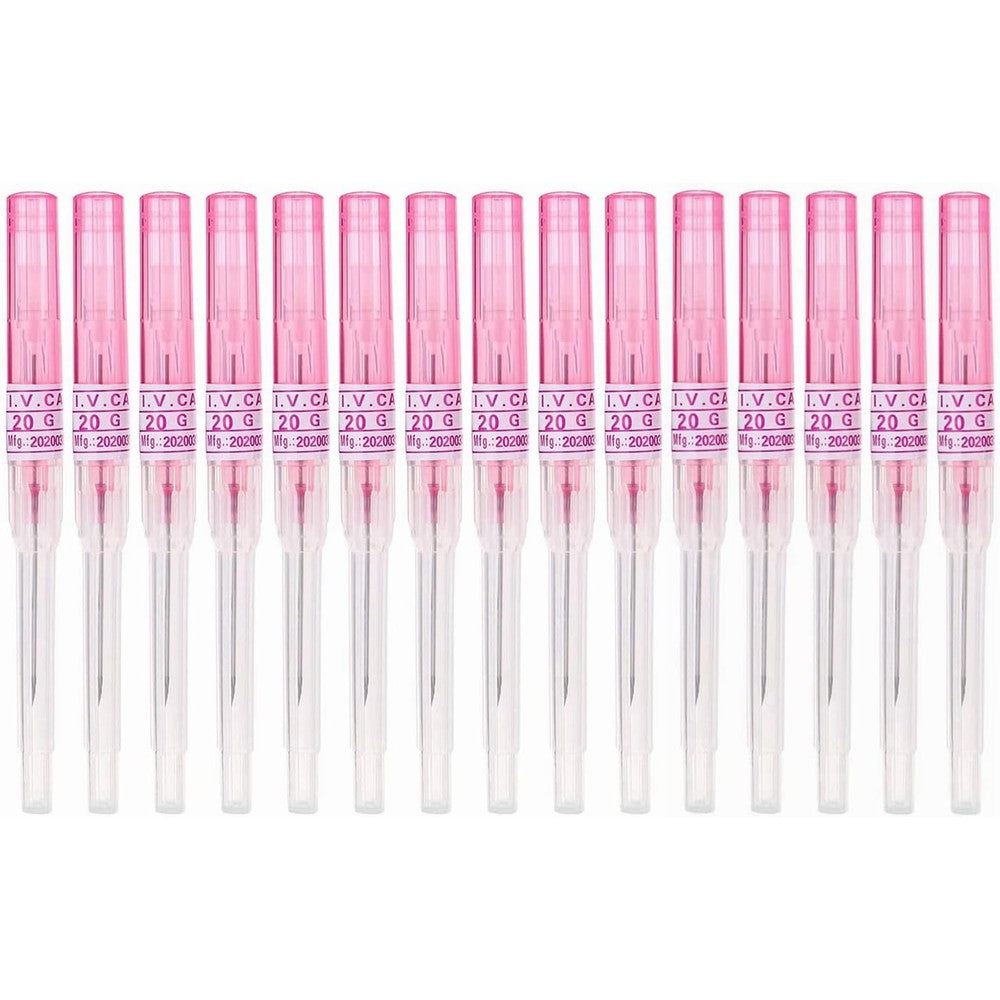 New Star Tattoo 20G IV catheter piercing needles front view showing sterile packaging.