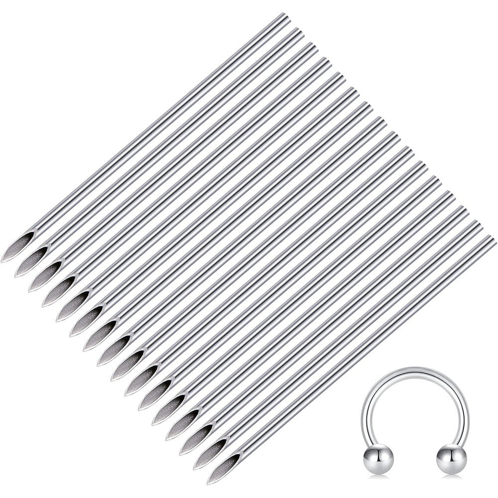 DJCIW 16G disposable sterilized piercing needles pack front view showcasing hygienic single-use packaging.