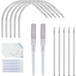 ZS 12 Piece 16 Gauge Piercing Needles front view showing sterilized single packaging.