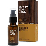 Every Man Jack Sandalwood Beard Oil 1 Fluid Ounce bottle front view for premium men grooming.