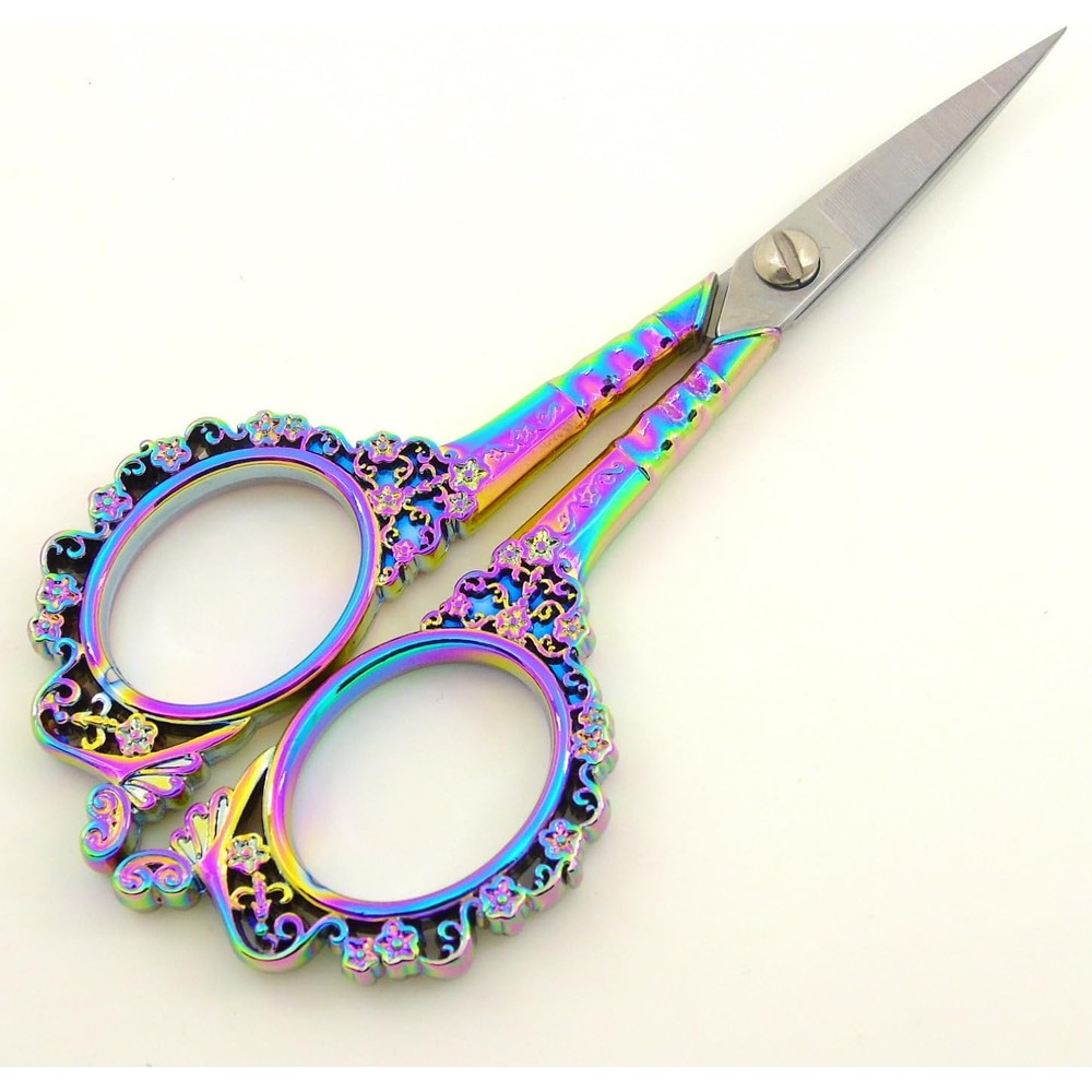 SUNNYCLUE vintage beauty scissors purple front view for precise eyebrow trimming
