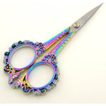 SUNNYCLUE vintage beauty scissors purple front view for precise eyebrow trimming