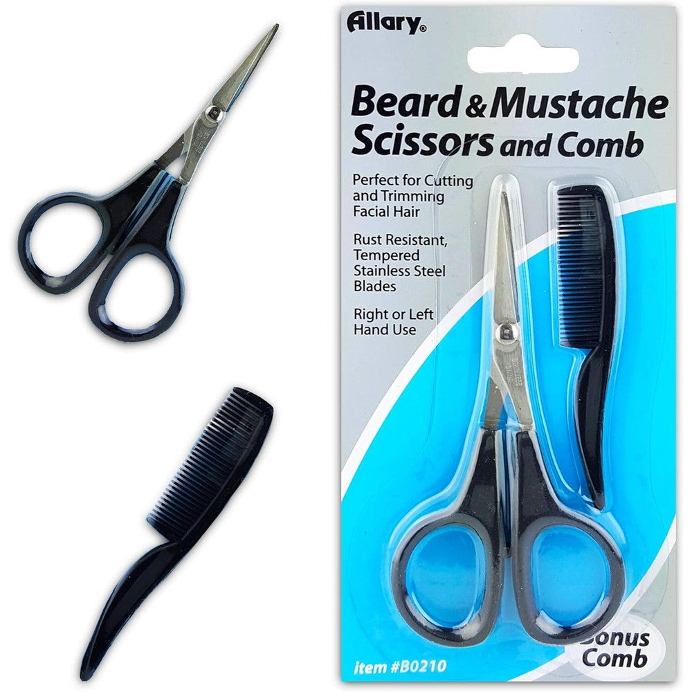 Tonnellerie Allary mens beard and mustache trimming scissors front view set