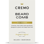 Cremo dual sided beard comb made from natural aromatic sandalwood and verawood best shaving cream for men