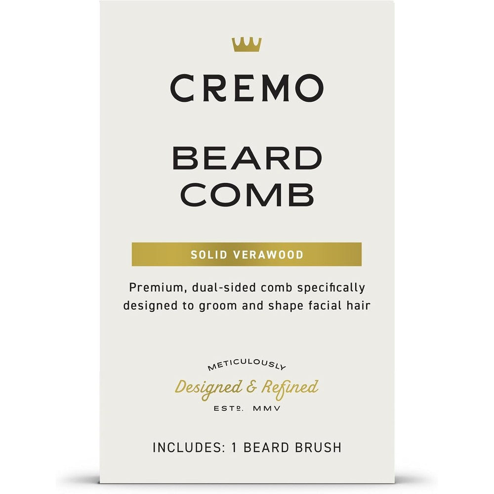 Cremo dual sided beard comb made from natural aromatic sandalwood and verawood best shaving cream for men