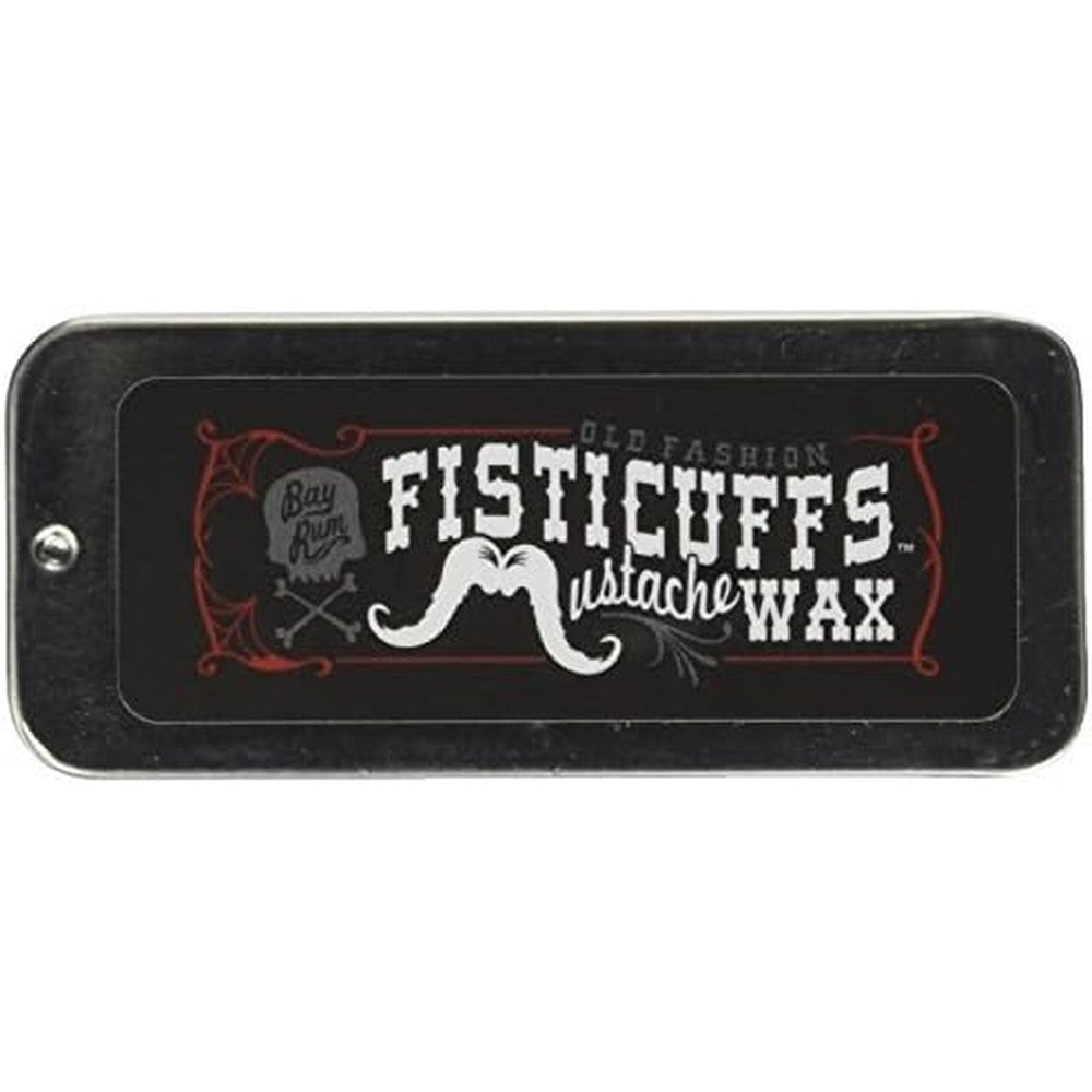 Grave Before Shave Fisticuffs Mustache Wax Bay Rum Scent 0.5 Ounce tin front view
