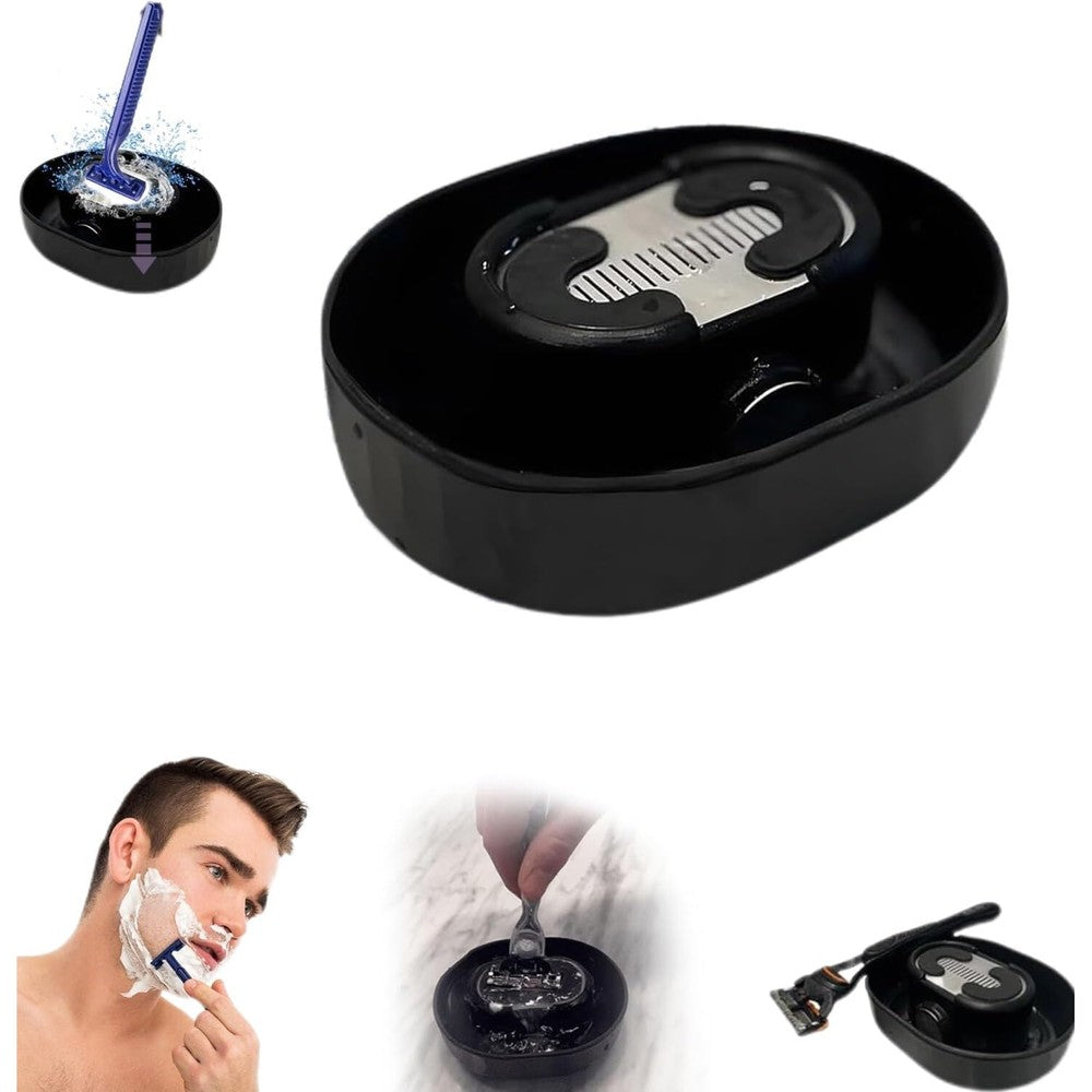 Fengkui manual push-type razor rinser in black, front view