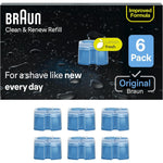 Braun Clean and Renew Refill Cartridges 6 pack front view