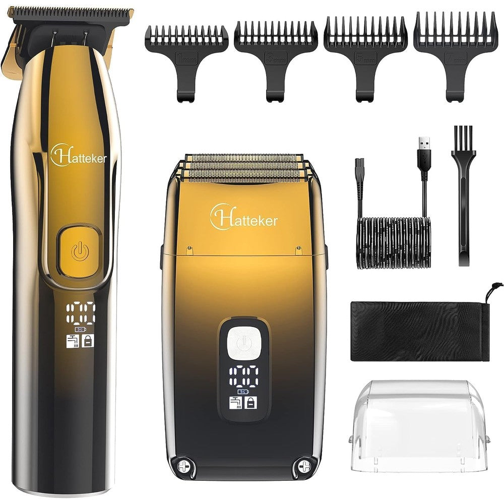 Hatteker foil shaver and hair clipper grooming kit front view
