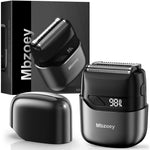 Mbzoey mini electric foil shaver front view showing compact design