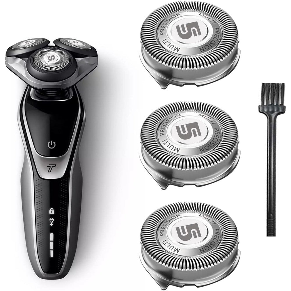 Innobeaut replacement heads front view showing three rotary shaver blades