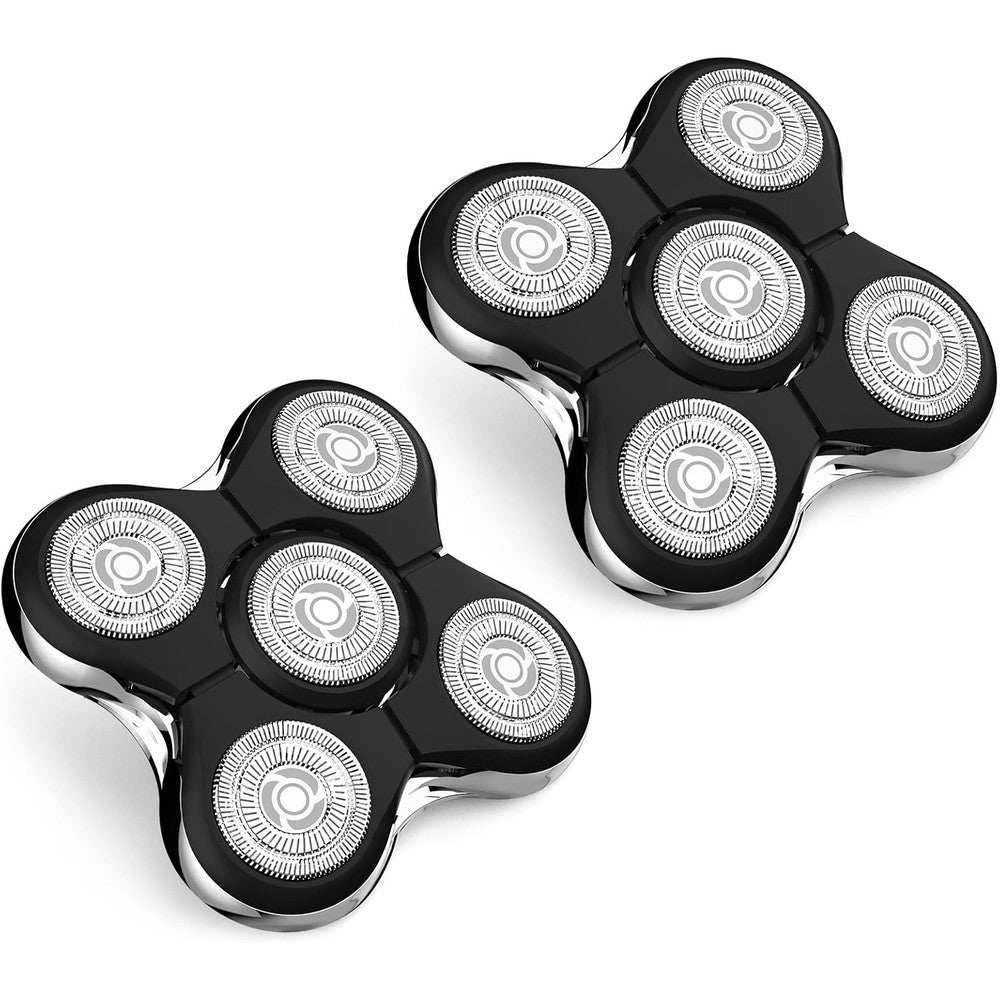 Sodaer pro head shaver replacement blades 2 pack front view showing five dual track rotary heads