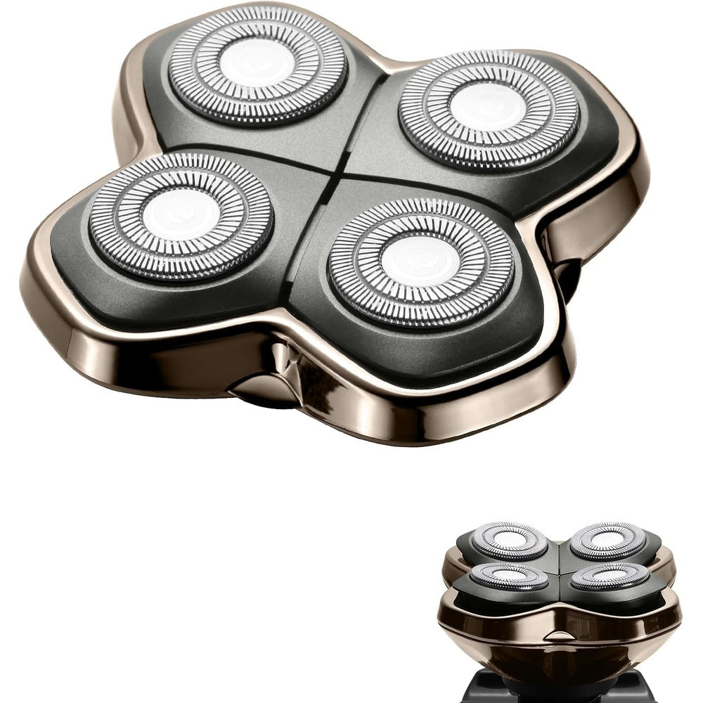 Skull Shaver PRO 4 Head Replacement Blade front view showing the four rotary steel cutting heads