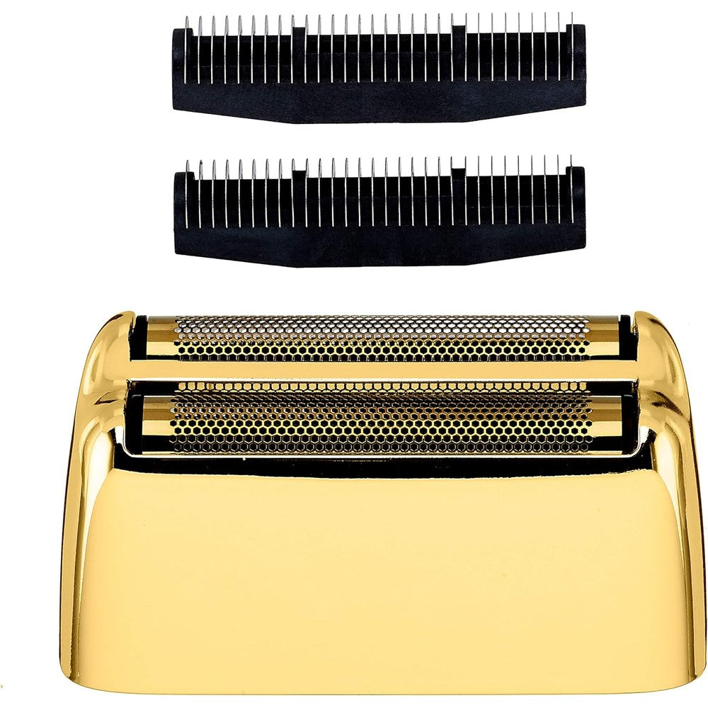 BaBylissPRO FXRF2G gold replacement foil head and cutters front view for professional barbers