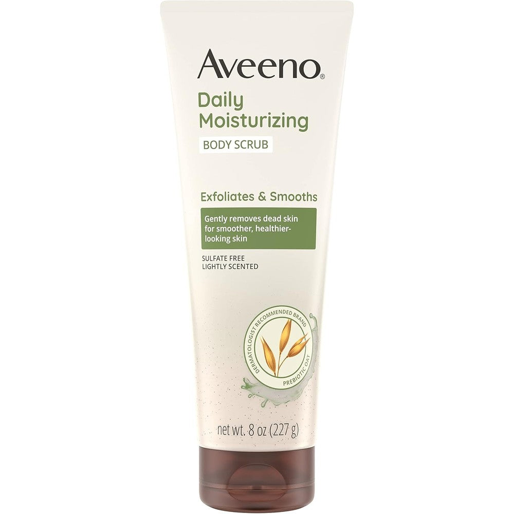 Aveeno Daily Moisturizing Body Scrub Exfoliating Body Wash With Prebiotic Oat Formula Sulfate Free 8 Ounce
