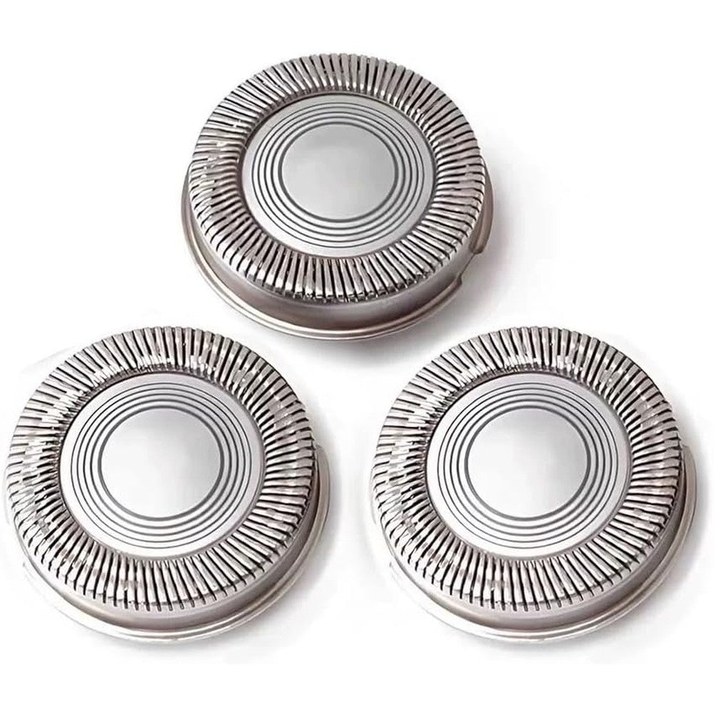 ABRALE SH30 replacement heads front view showing three stainless steel rotary blades.