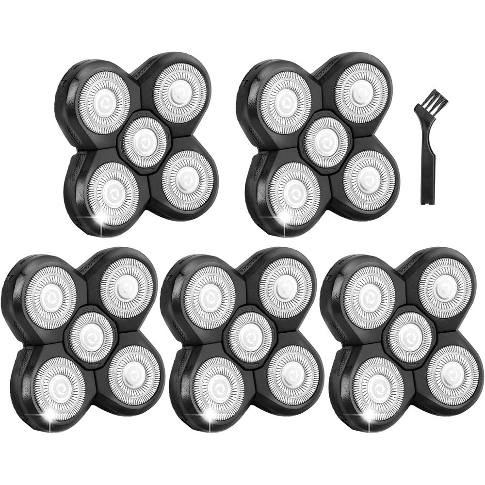 NXPPYY replacement blades for freebird head shaver front view showing five rotary cutters