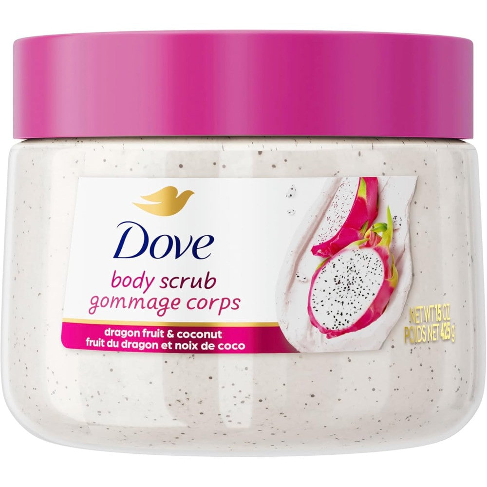 Dove Dragon Fruit And Coconut Cream Exfoliating Body Polish Scrub For Smooth Radiant Skin 15 Ounce