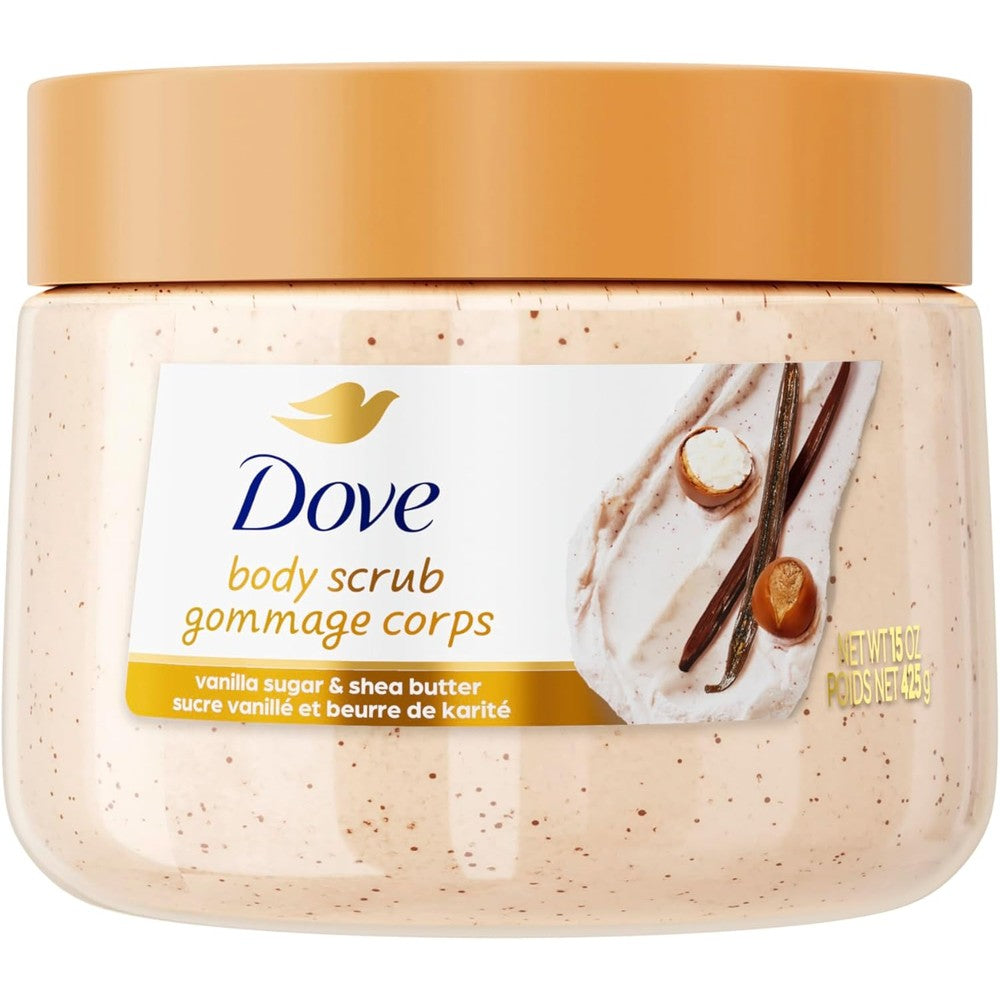 Dove Exfoliating Body Scrub Vanilla Sugar And Shea Butter Deep Nourishing Gentle Body Polish 15 Ounce