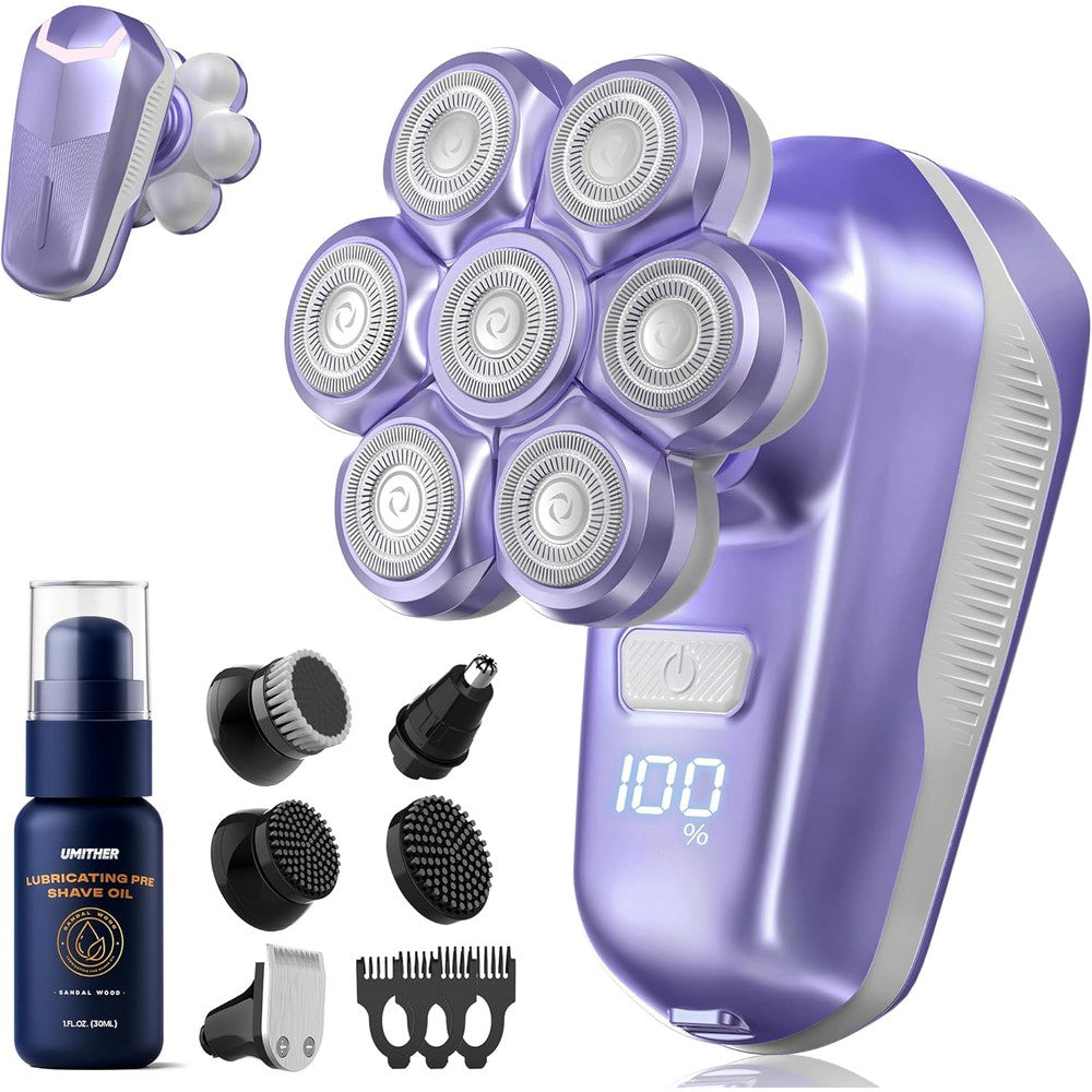 Umither 7D magnetic electric shaver purple front view