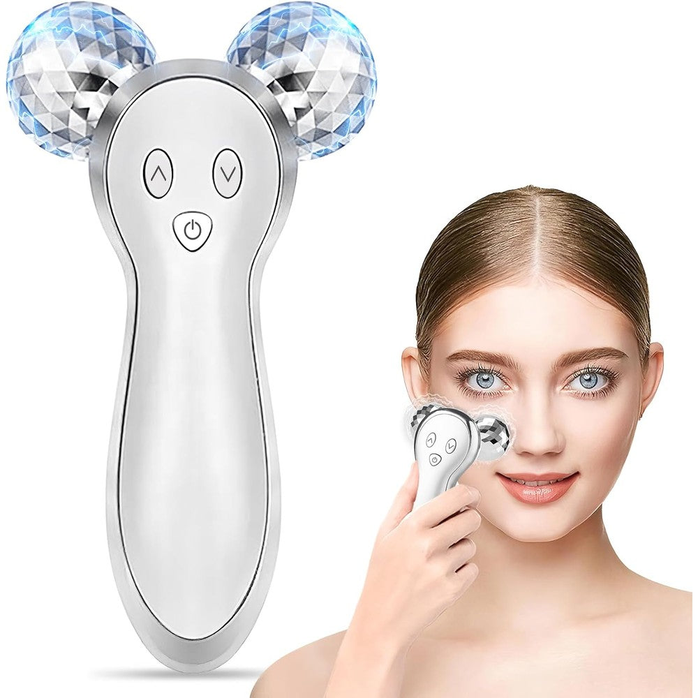 MMRH 3D microcurrent facial massager roller front view for skincare