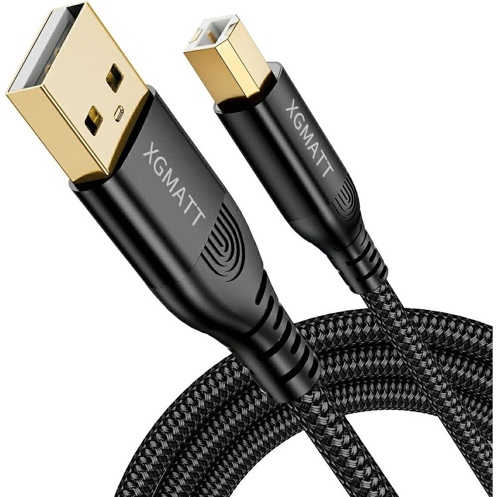 XGmatt USB A to B printer cable front view