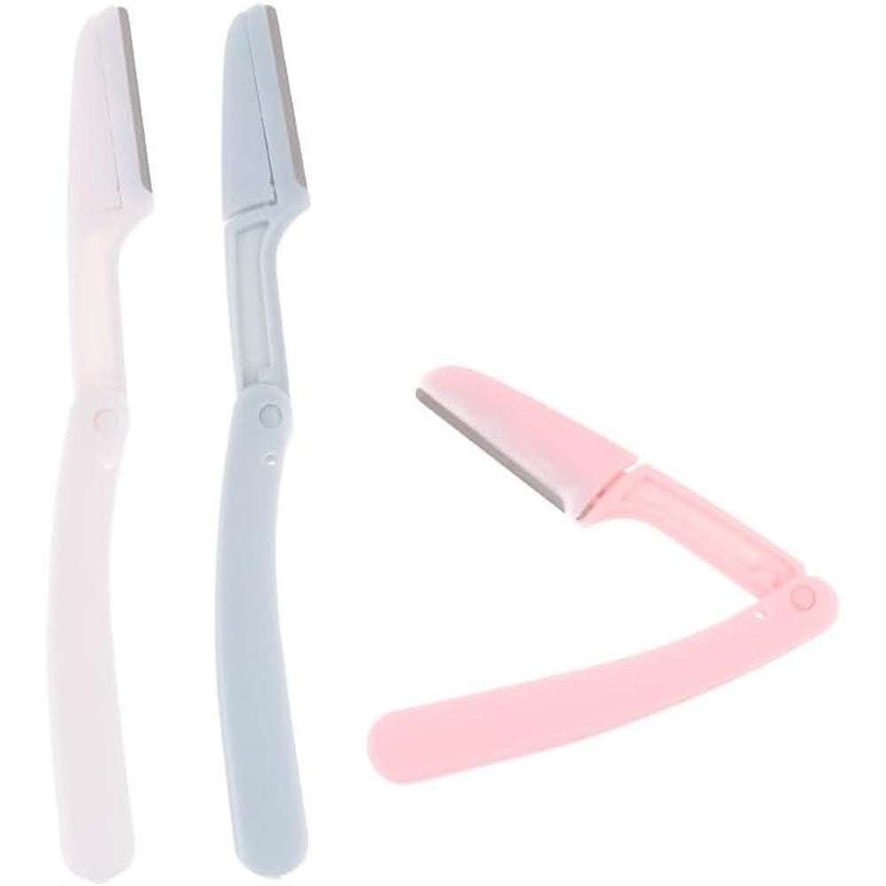 Miss Bella Eyebrow Razors front view showing pastel colored handles for facial hair removal.